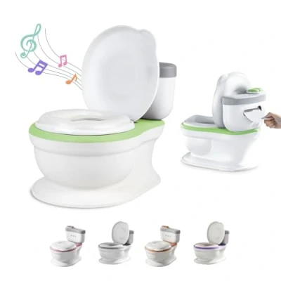 Abbildung von Baby töpfchen Mit Geräusch Für Töpfchentraining Und Kindertoilette Bequem, Rutschfest Spülgeräusch Musik Leicht Zu Entleeren Herausnehmbarem Topf