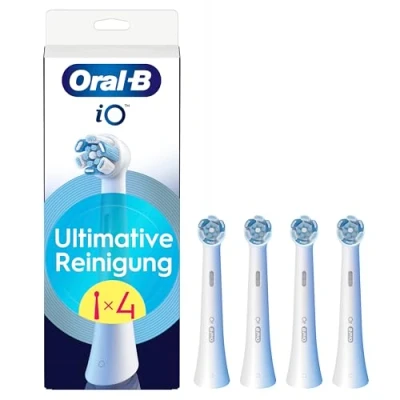 Abbildung von Oral B iO Ultimative Reinigung, Original Aufsteckbürsten für elektrische Zahnbürsten, &#039;Borsten in Borsten&#039; Bündel, Weiß, 4 Stück