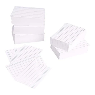 Abbildung von Amazon Basics A8 Karteikarten (7,4 cm x 5,2 cm), liniert, Weiß, 1000 Stück
