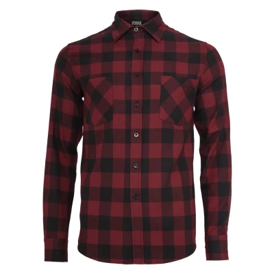 Abbildung von Urban Classics Checked Hemd, Herren, Größe: 3XL, Black/burgundy
