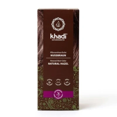 Abbildung von khadi NUSSBRAUN Pflanzenhaarfarbe, Taucht Dein Haar in ein köstlich warmes Nussnougat Braun, 100% pflanzlich, natürlich &amp; vegan, Zertifizierte Naturkosmetik, 100g