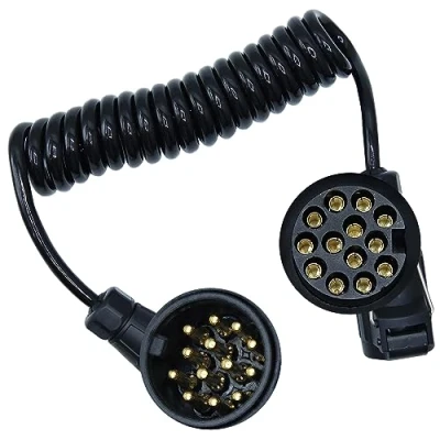 Abbildung von CCLIFE 3.0m 13 Polig auf Adapter Stecker Verbindung Verlängerungskabel Spiralkabel Anhängerkabel für Anhänger Bootstrailer PKW TreckerPKW Caravan Wohnwagen