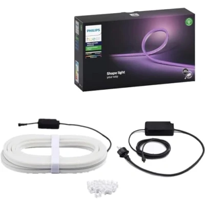 Abbildung von Philips Hue White &amp; Color Ambiance Outdoor Lightstrip (5 m), dimmbarer LED Streifen für das Lichtsystem mit 16 Mio. Farben, smarte Lichtsteuerung über Sprache oder App