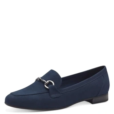 Abbildung von MARCO TOZZI Damen Loafer ohne Absatz Vegan mit Schnalle, Blau (Navy), 38 EU