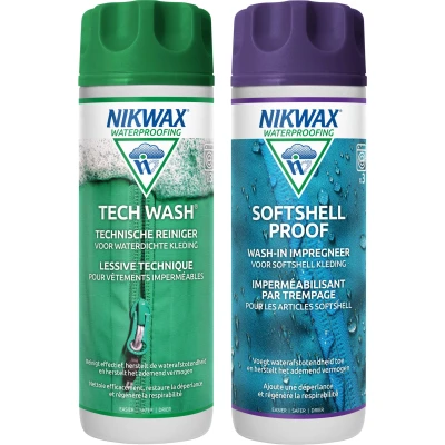Abbildung von Nikwax 300ml Tech Wash / SoftShell Proof Twin Pack Wartungsartikel für Kleidung
