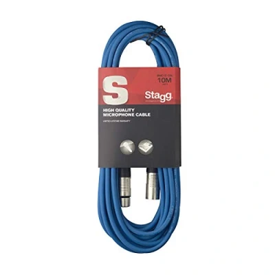 Abbildung von Stagg 10 m Hochwertiges XLR auf Stecker Mikrofon Kabel blau, 10m