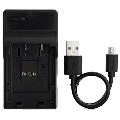 Abbildung von EN EL19 USB Ladegerät für Nikon Coolpix S33, S7000, S6900, S2800, S100, S3100, S4100, S4300, S5200, S6500 Kamera und Mehr