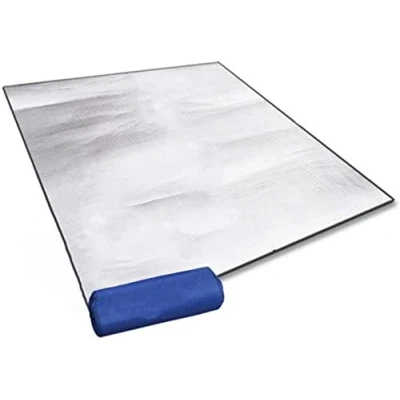 Abbildung von Alu Isomatte Schaummatten Schlafmatte für Camping Isoliermatte Isolierdecke Faltbare Zeltmatte Bodenmatte Thermomatte Matte aus Aluminiumfolie (200 x 150 cm) Silber