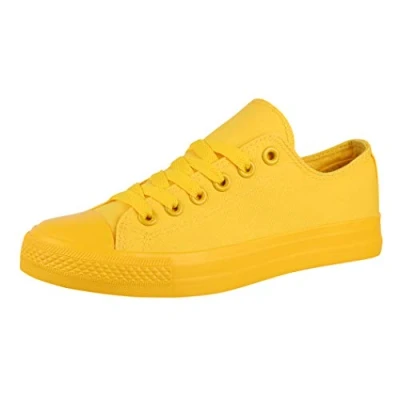 Abbildung von Elara Unisex Sneaker Low top Turnschuh Textil Chunkyrayan B338 B340 Yellow 01 A 43