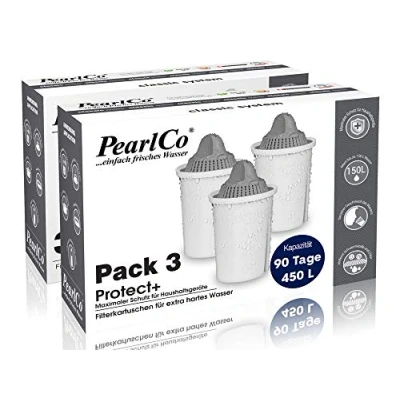 Abbildung von PearlCo Protect+ Classic Pack 6 Filterkartuschen für sehr hartes Wasser passt zu Brita