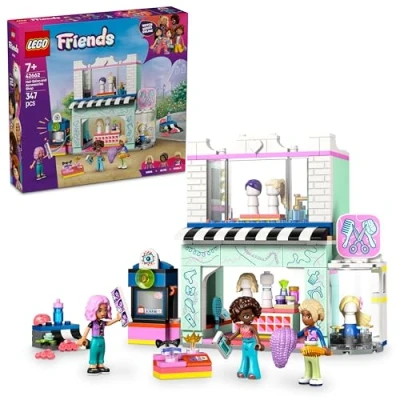 Abbildung von LEGO Friends Friseursalon, BAU und Spielset für kreative Rollenspiele, Bauspielzeug, Geschenk Mädchen ab 7 Jahren, 3 Minifiguren der Charaktere Rollenspiele 42662