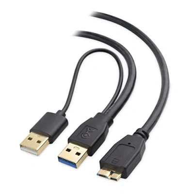 Abbildung von Cable Matters Micro USB 3.0 auf Splitterkabel (USB Dual Power SuperSpeed Kabel, Y Kabel) 0,5 m