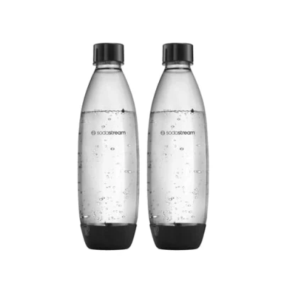 Abbildung von SodaStream 1L BPA freie FUSE Kunststoffflasche schwarz Spülmaschinengeeignet Kompatibel mit DUO, E Terra, uvm. 2er Pack