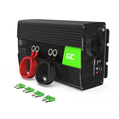 Abbildung von Green Cell® 1000W/2000W 12V auf 230V Volt kfz Spannungswandler Wechselrichter Power Solar Inverter DC AC Umwandler Stromwandler Fahrzeuge Wohnwagen Auto Modifizierte Sinus Sine Wave Autoladegerät