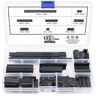 Abbildung von ARCELI 120 Stücke 2,54mm Gerade Einreihige Platine Weibliche Stiftleiste Sockel Steckerleiste Sortiment Kit für Arduino Prototyp Schild (Einreihige)