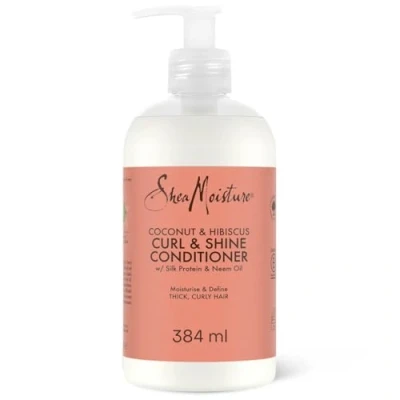 Abbildung von Feuchtigkeitsspendend Balsam mit Sheabutter, Kokosöl und Hibiskus, für glänzendes, volles Haar, 384 ml