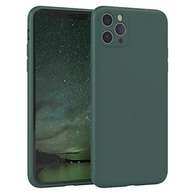 Abbildung von EAZY Case Silikonhülle für iPhone 11 Pro Max Hülle Silikon Grün weich stoßfeste Handyhülle Schutzhülle mit Kameraschutz Dünn Premium Schutz Cover TPU Phone Bumper Piniengrün