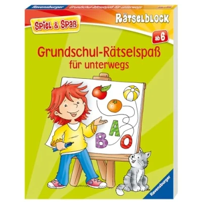 Abbildung von Grundschul Rätselspaß für unterwegs Rätselbuch ab 6 Jahre, Reisespiele Kinder (Spiel &amp; Spaß Rätselblock)