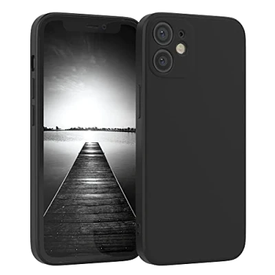 Abbildung von EAZY Case Silikonhülle für iPhone 12 Mini Hülle Silikon Schwarz stoßfeste Handyhülle Schutzhülle mit Kameraschutz Dünn Premium Schutz Cover TPU Phone Bumper in Matt