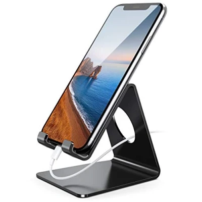 Abbildung von Lamicall Handy Ständer, Halterung Handyhalterung, Halter für iPhone 16 15 14 Pro Max Plus, SE, 13 12 Mini, 11 Pro, Xs Max, X, XR, 8, 7, Samsung S24, Huawei, Schreibtisch, Smartphone