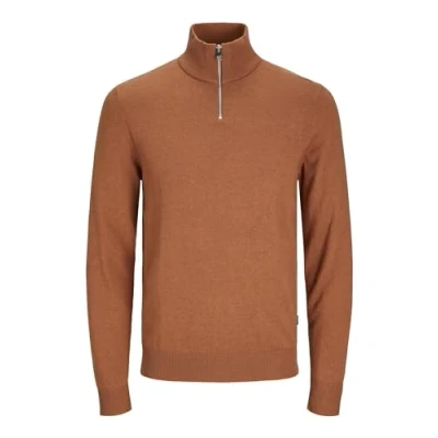 Abbildung von Jack &amp; Jones Jjeemil HALF ZIP Strickpullover, Herren, Größe: Large, Mocha bisque