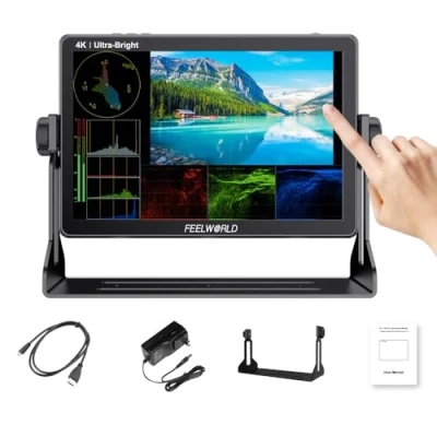 Abbildung von FEELWORLD LUT11S 10.1 Zoll Kamera Feld Monitor Touchscreen 3D LUT 2000nit Ultra Hell 1920X1200 3G SDI 4K HDMI Eingang Ausgang mit F970 Externe Stromversorgung