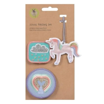 Abbildung von LÄSSIG Anhänger und Patches Set (3 Stk.) mit Druckknopf/School Unicorn glitter