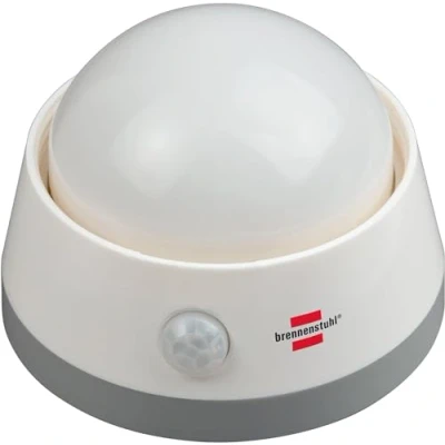 Abbildung von Brennenstuhl LED Nachtlicht/Orientierungslicht mit Infrarot Bewegungsmelder (sanftes Licht inkl. Push Schalter und Batterien) weiß