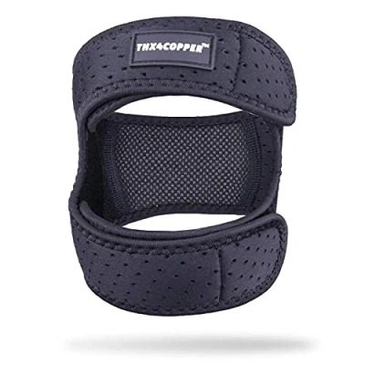 Abbildung von Thx4COPPER Kompression Patella Kniebandage für Meniskus, Leicht, Atmungsaktiv, Knie Unterstützung Laufen, Jumper, Gymübung, Schwache Knie, Instabilität des Knies