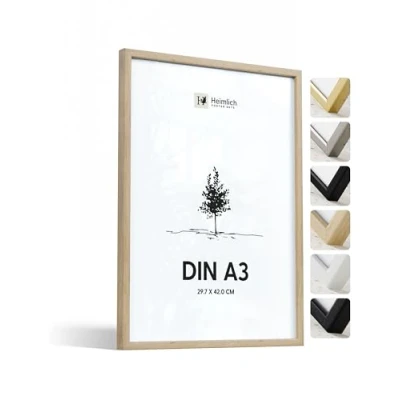 Abbildung von Heimlich® Bilderrahmen A2 42x59,4 cm, Eichenholz Kleiner Posterrahmen Nur zur Wandmontage