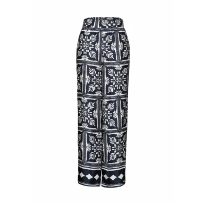 Abbildung von Street One Print Stoffhose, Damen, Größe: 38x30, Blau