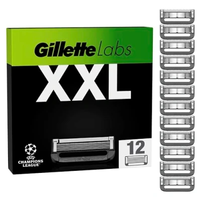 Abbildung von Gillette Labs Rasierklingen, 12 Ersatzklingen, für Nassrasierer Herren mit Reinigungs Element und Heated Razor