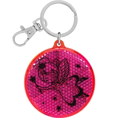 Abbildung von GRUSS &amp; CO Reflektor Motiv Fee Runder Anhänger mit Schlüsselring und Karabinerverschluss, Schlüsselanhänger auf Headercard, Reflektoranhänger Kindergeburtstag, Geschenk, Schulstart 70157