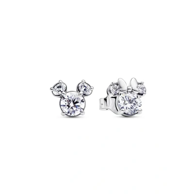 Abbildung von Pandora Disney Mickey Mouse &amp; Minnie Sparkling STUD Ohrringe, Damen, Größe: One Size, Sterling silver