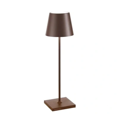 Abbildung von Zafferano, Poldina Pro Lampe, Kabellose, Wiederaufladbare Tischlampe mit Touch Control, Auch für den Außenbereich Geeignet, Dimmer, 2200 3000 K, Höhe 38 cm, Farbe Corten