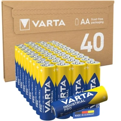 Abbildung von VARTA Batterien AA, Industrial Pro, Alkaline Batterie, 1,5V, Vorratspack in umweltschonender Verpackung, Made Germany [Exklusiv bei Amazon] 40 Stück( 1er Pack)