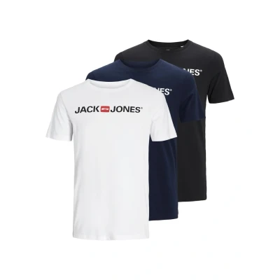 Abbildung von Jack &amp; Jones CORP LOGO 3 PK Tshirt print, Herren, Größe: XS, White