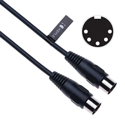 Abbildung von 5 DIN MIDI Kabel Stecker zu Audioleitung für Controller, Synthesizer Klaviertastatur Sequenzer Elektronisches Schlagzeug Drum Machine Effektprozessor Sampler Multi Effekt Pedal (3m)