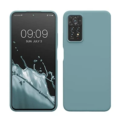 Abbildung von kwmobile Hülle kompatibel mit Xiaomi Redmi Note 11 Pro/Note Pro (5G) / 12 (4G) Silikon Handy Case Handyhülle weiche Oberfläche kabelloses Laden Antique Stone