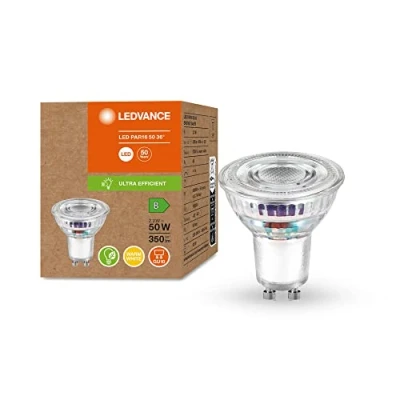 Abbildung von Ledvance LED Stromsparlampe, PAR16 Reflektor mit GU10 Sockel, Warmweiß (3000K), 2, 1 Watt, herkömmliche 50W Leuchtmittel, besonders hohe Energieeffizienz und stromsparend, 6er Pack, 4099854002960