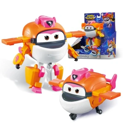 Abbildung von Super Wings Transformations Flugzeug Supercharged Tiki, ca. 12,7 cm große Spiel Figur für Kinder, Spielzeug und Roboterfigur 3+ Jahre Alten Jungen Mädchen
