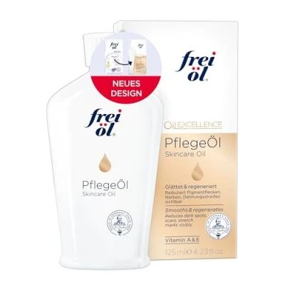 Abbildung von frei öl PflegeÖl, Hautpflege Spezialist gegen Narben, Dehnungsstreifen und Pigmentflecken, Körperöl, Mikrobiom freundlich vegan, 125 ml