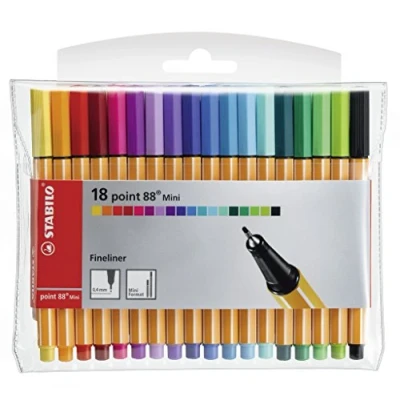 Abbildung von Fineliner STABILO point 88 Mini 18er Pack mit 18 verschiedenen Farben