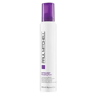 Abbildung von Paul Mitchell Extra Body Sculpting Foam Schaumfestiger für mehr Volumen und Glanz, Haarschaum ideal feines Haar, 200 ml