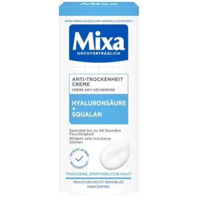 Abbildung von Mixa Anti Trockenheit Creme, Gesichtscreme für trockene, empfindliche Haut, Mit Hyaluronsäure und Squalan, 50 ml
