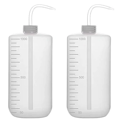 Abbildung von stonylab 2er Pack Waschen Flasche Kunststoff, Squeeze Spritzflasche, LDPE Material mit schmalem Mund, Wash Bottle für Laborreinigung Pflanzenbewässerung (1000 ml)