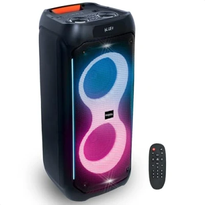 Abbildung von Ibiza COLUMBA800 Leistungsstarker 2x8&quot;/20cm Akku Lautsprecher Bluetooth, Micro SD, USB, Aux, 2 MIC IN, 1 GT RCA OUT TWS Mehrfarbige Endlos LED Handgriff