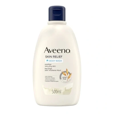 Abbildung von Aveeno Skin Relief Feuchtigkeitsspendendes Duschgel (500ml) parfümfreie Pflegedusche für sehr trockene und empfindliche Haut mit beruhigendem Hafer