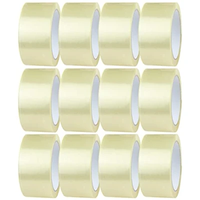 Abbildung von Crimson Starfish Paketklebeband Transparent 12 Rollen à 48mm x 66m Durchsichtiges Klebeband für das Verpacken von Paketen, Kisten, Kartons, Versand Transparentes