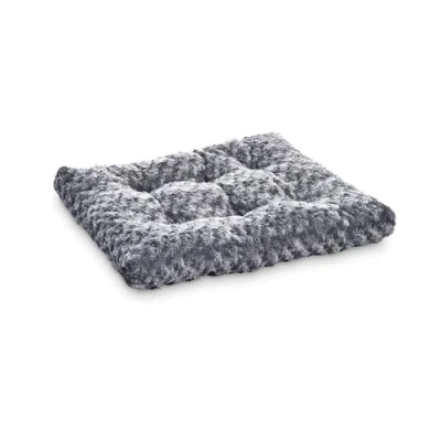 Abbildung von Amazon Basics Maschinenwaschbar Hundebett und Haustierbett für Mittelgroße Hunde Waschbar Strapazierfähig, 0,89 m, Graue Wirbel, 89 x 58 8 cm